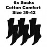 Heren Sokken Cotton Comfort 6Pack Zwart Maat 39-42