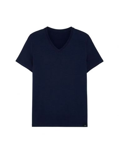 HOM V-Shirt Tencel Soft Navy